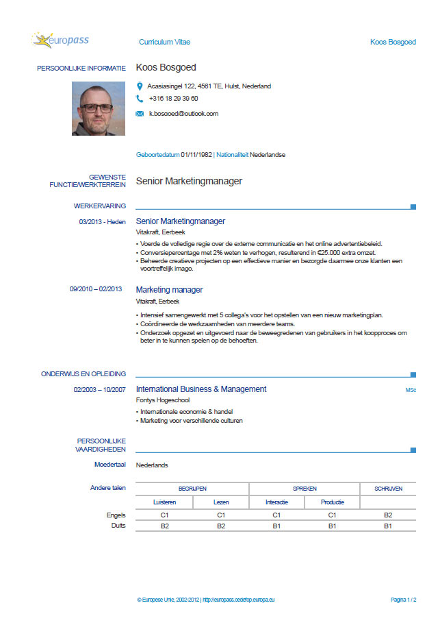 Europass CV Maken D Tool Voor Je Europese Carri re 2023 